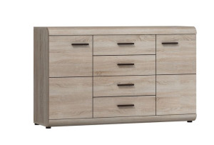 KOMODA z Pojemnymi SZUFLADAMI PÓŁKAMI 138 cm LIVIA  DĄB SONOMA