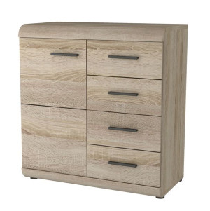 Komoda Z Szufladami Półkami 80 Cm Livia Dąb Sonoma