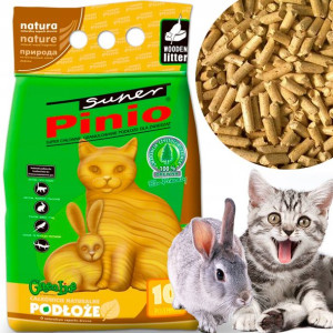 Żwirek Drewniany Super Pinio Naturalny Pellet 10l