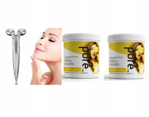 2x Pure Kolagen Rybi + Wit. C + Masażer Do Twarzy