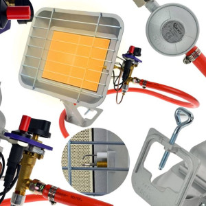 Promiennik Gazowy Z Zapalarką 4600w Piezo 1/2