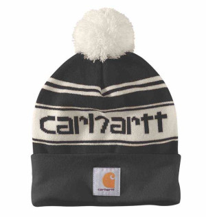 Czapka Carhartt Knit PomPom Cuffed Logo Black
