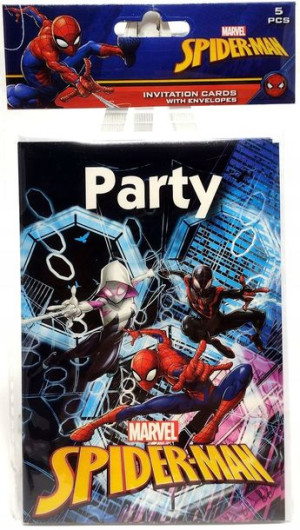 Zaproszenia urodzinowe z kopertami Spider-Man