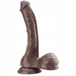 Dildo Z Jądrami Penis Dong Olbrzym Na Przyssawce