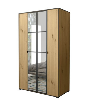 SZAFA 120 cm   GARDEROBA Lustro Drążek Półki OLA DĄB ARTISAN