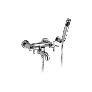 Omnires MODERN Bateria wannowa ścienna z zestawem natryskowym C304CR chrom