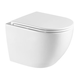 OMNIRES OTTAWA COMFORT RIMLESS miska wisząca 54x37cm ceramiczna biała+deska