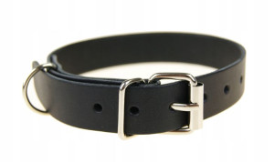 OBROŻA DLA PSA -SKÓRZANA - Rozmiar - 25cm-33cm czarny