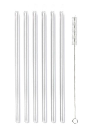 Słomki szklane 20 cm 6 szt transparent VIALLI DESIGN