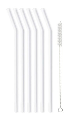 Słomki szklane 23 cm 6 szt białe VIALLI DESIGN