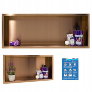 Półka Wnękowa Miedziana 90x30x7 Cm Stal Nierdzewna