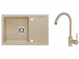 Zlewozmywak DEANTE Leda ZRDA7113 Piaskowy +bateria