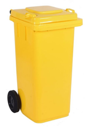 Kosz Pojemnik Na Śmieci Odpady 120l Żółty Mocny