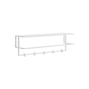 Metalowy wieszak Gorm z półką na czapki rękawiczki szaliki 80cm BIAŁY MAT