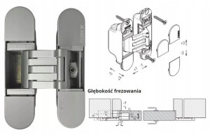 ZAWIAS WPUSZCZANY KUBICA K6300 Koblenz Chrom mat