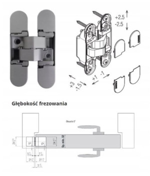 ZAWIAS WPUSZCZANY K1019 Koblenz Chrom Matowy