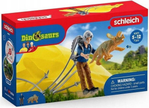 Schleich 41471 Dinosaurs Ratownik ze spadochronem