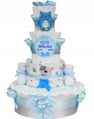 Duży Tort z pieluch PAMPERS prezent BABY SHOWER 3