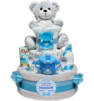 MEGA TORT z pampersów prezent z pieluch Metryczka2