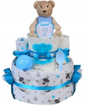 TORT z PAMPERSÓW prezent z pieluch 2 GRATIS