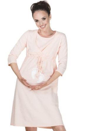 Bawełniana koszula ciążowa Babygirl morelowa morelowy 46