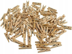 MINI KLAMERKI drewno LICZMANY SCRAPBOOKING 100 szt
