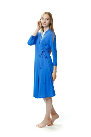 Elegancki peniuar damski Wiktoria 56 szafirowy
