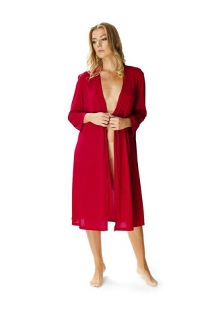 Elegancki peniuar damski Wiktoria 38 burgundowy
