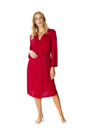 Elegancki peniuar damski Wiktoria 58 burgundowy