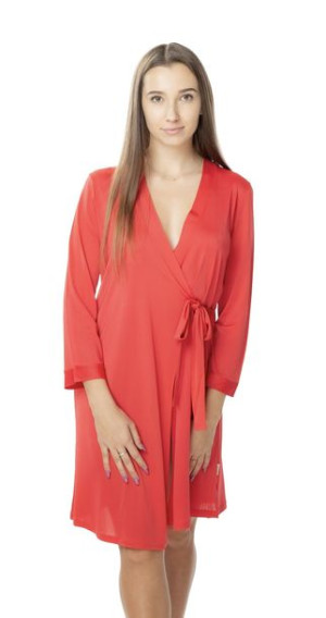 Elegancki peniuar damski Sara 46 czerwony