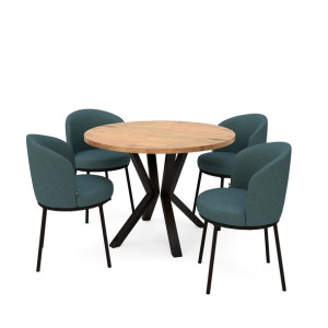 Stół okrągły dębowy rozkładany loft 100/180 Craft