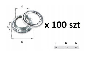 Oczka do plandeki nierdzewne fi 10 - 100 szt