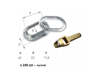 Oczka 100 szt do plandeki 42X22 + wycinak