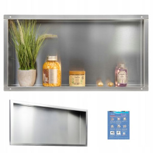 Półka Wnękowa Inox Bez Kołnierza 60x30x10 Cm Stal Nierdzewna