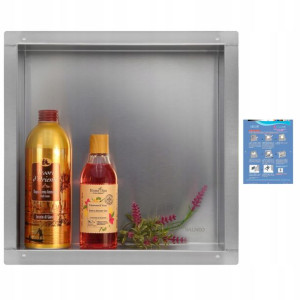 Półka Wnękowa Inox Bez Kołnierza 30x30x10 Cm Stal Nierdzewna