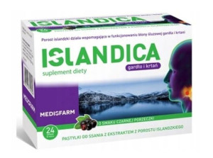 Islandica na gardło czarna porzeczka z porostem islandzkim 24 do ssania
