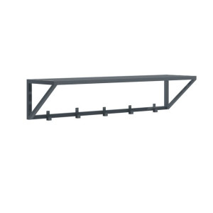 Loftowy wieszak z półką Arni 100 cm GRAFITOWY industrialny minimalistyczny