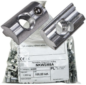 Nakrętka ślizgowa z kulką NKWSM8A 600909 BAKS 100s
