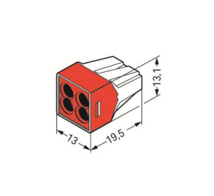 Szybkozłączka 4x 1,5-4mm2 773-604 czerwona 3szt