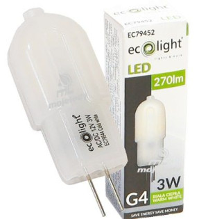 Żarówka LED 3W G4 12V AC/DC ciepła 270 lm EC79452