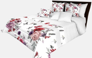 Narzuta Pikowana 240x260 Na Łóżko Elegancka Kwiaty