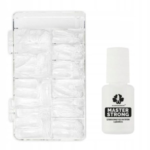 TIPSY SZKLANE 120 szt długa kieszonka CLEAR + klej