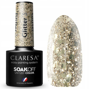 Claresa Lakier Hybrydowy glitter 3 brokatowy