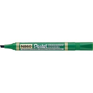 Marker permanentny N860 zielony ścięta końcówka PENTEL