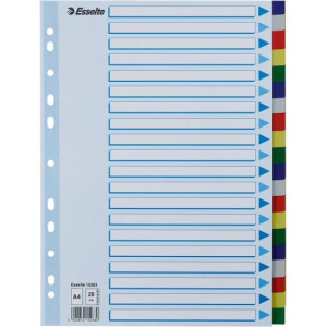 Przekładki plastikowe z PP A4 20 kart 15263 ESSELTE