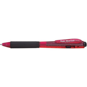 Długopis żelowy WOW K437CR/B czerwony pstryk.gum.uchwyt PENTEL