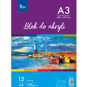 Blok do akryli A3 190g. 15ark KB012-A3 TETIS