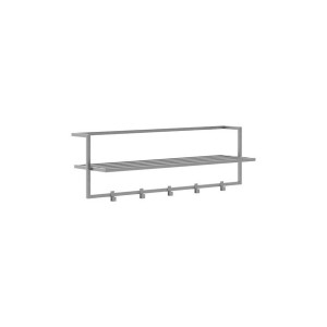 Nowoczesny wieszak ścienny Wolf z półką 70cm SZARY MAT metalowy stalowy