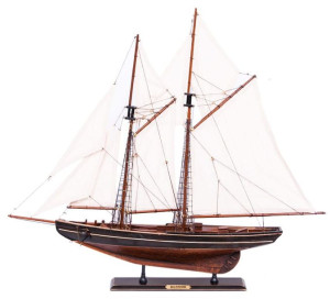 Model żaglowca Bluenose, dwumasztowy szkuner, wys.77cm