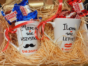 Kubki dla pary młodej na ślub +DATA
